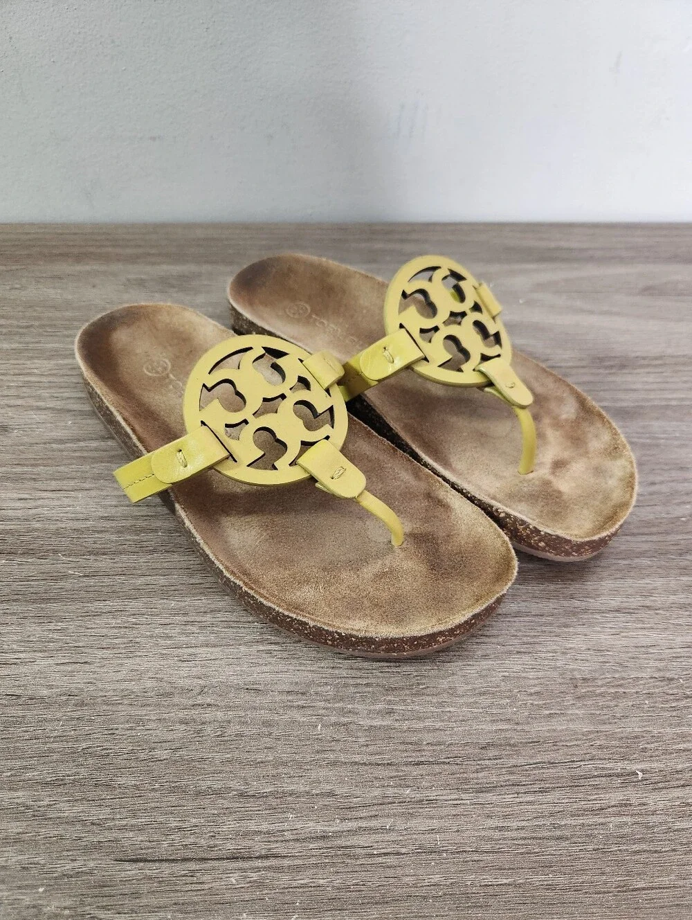 Tory Burch Miller Cloud Leather Thong Logo Slide Sandal
